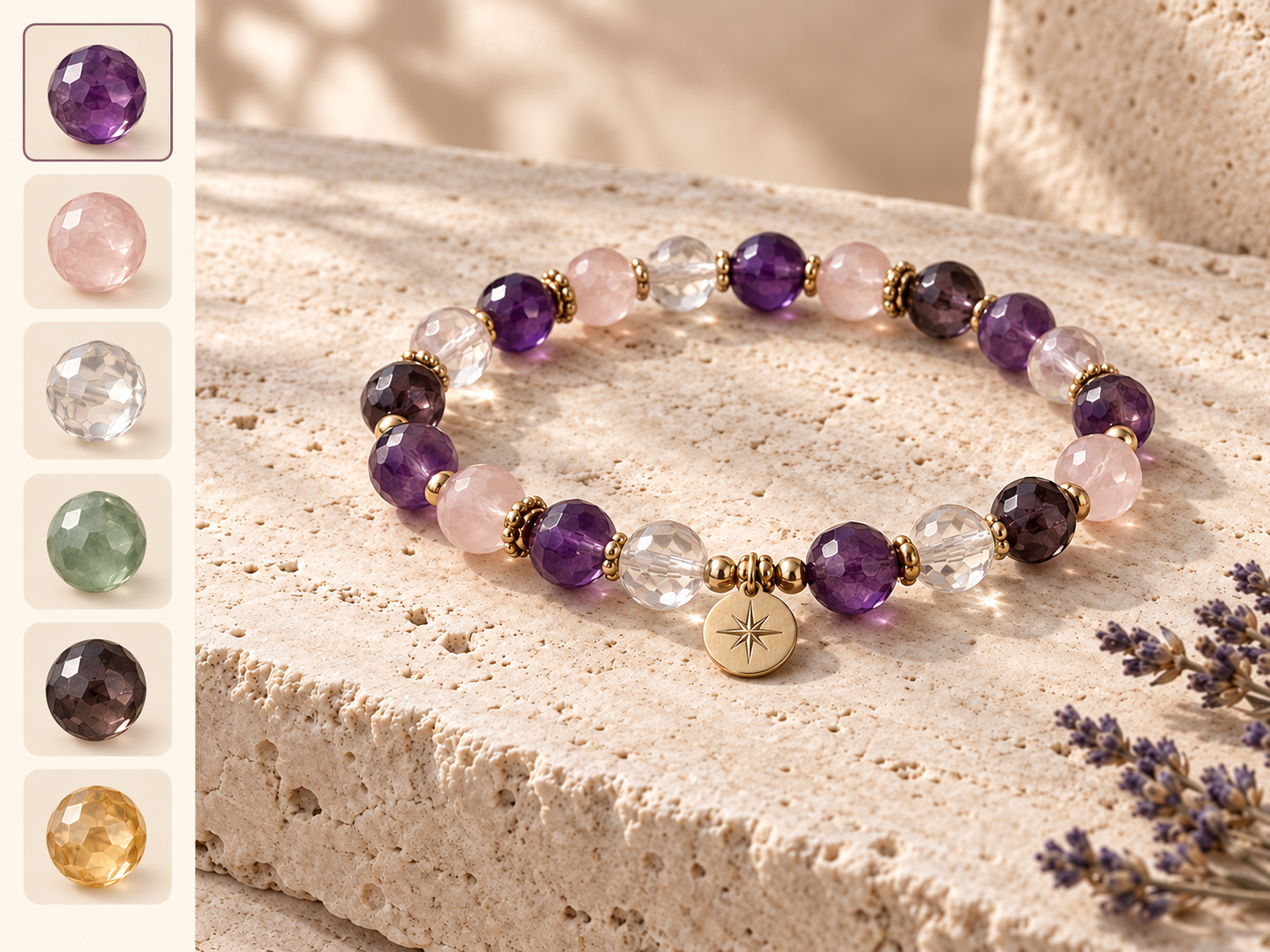 Illustrative gemstone bracelet composition
