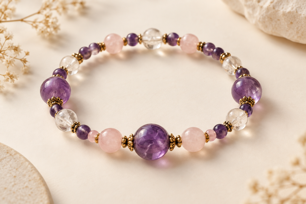 Mixed bead size gemstone bracelet design example